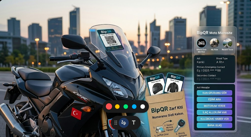 BipQR Motorcu Sahiplenme ve Güvenlik Kiti
